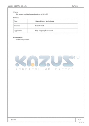 SJPA-D3 datasheet - Silicon Schottky Barrier Diode