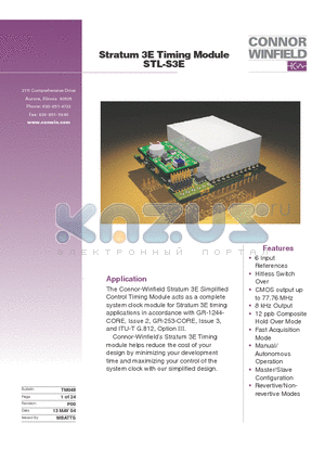 STL-S3E datasheet - Stratum 3E Timing Module