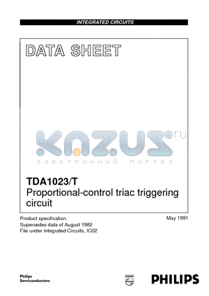 TDA1023 datasheet - Proportional-control triac triggering circuit