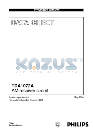 TDA1072A datasheet - AM receiver circuit