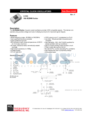 SK-A29D1-FREQ datasheet - CRYSTAL CLOCK OSCILLATORS