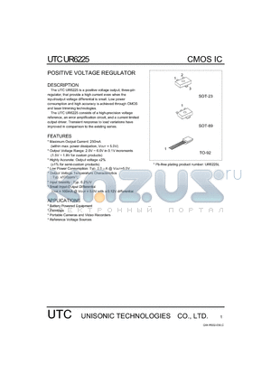 UR6225 datasheet - POSITIVE VOLTAGE REGULATOR