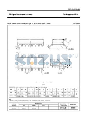 SOT109-1 datasheet - Package outline