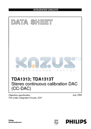 TDA1313 datasheet - Stereo continuous calibration DAC CC-DAC