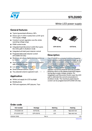 STLD20D-DEF datasheet - White LED power supply