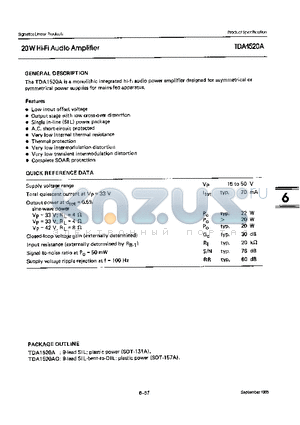 TDA1520AQ datasheet - 20W Hi-Fi Audio Amplifier