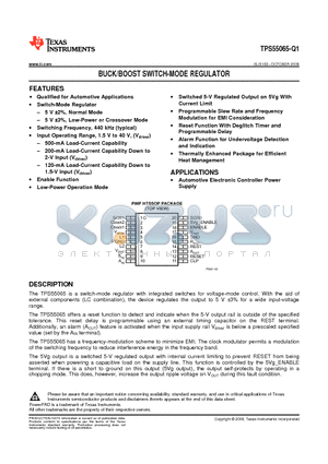 TPS55065QPWPRQ1 datasheet - BUCK/BOOST SWITCH-MODE REGULATOR