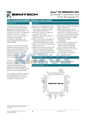 UR8HC007-004 datasheet - Zero-PowerTM Input Device and Power Management IC