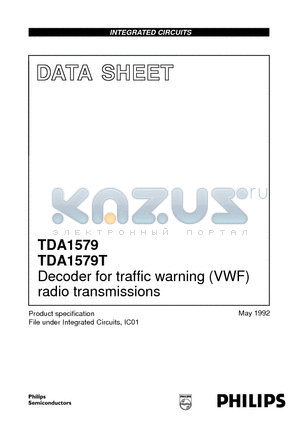 TDA1579 datasheet - Decoder for traffic warning VWF radio transmissions