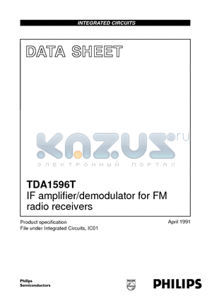 TDA1596 datasheet - IF amplifier/demodulator for FM radio receivers