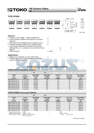 SK107M0N-AO-10 datasheet - FM Ceramic Filters