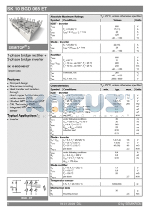 SK10BGD065ET_09 datasheet - 1-phase bridge rectifier  3-phase bridge inverter