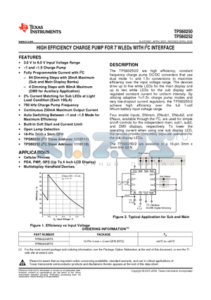 TPS60252RTETG4 datasheet - HIGH EFFICIENCY CHARGE PUMP FOR 7 WLEDs WITH I2C INTERFACE