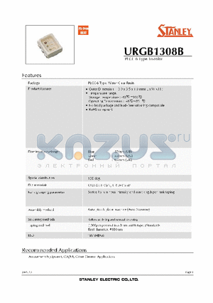 URGB1308B datasheet - PLCC-6 TYPE WATER CLEAR RESIN