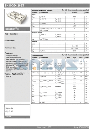 SK10GD126ET datasheet - IGBT Module