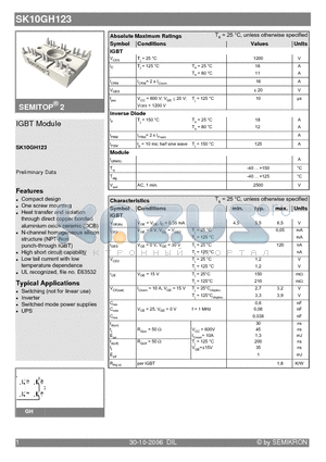 SK10GH123 datasheet - IGBT Module