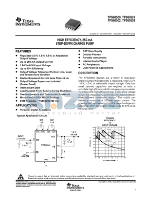 TPS60501DGS datasheet - HIGH EFFICIENCY, 250-mA STEP-DOWN CHARGE PUMP