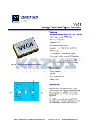 VVC4-BND-44M736 datasheet - Voltage Controlled Crystal Oscillator
