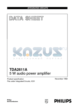 TDA2611A datasheet - 5 W audio power amplifier