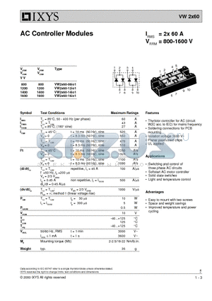 VW2X60-08IO1 datasheet - AC Controller Modules