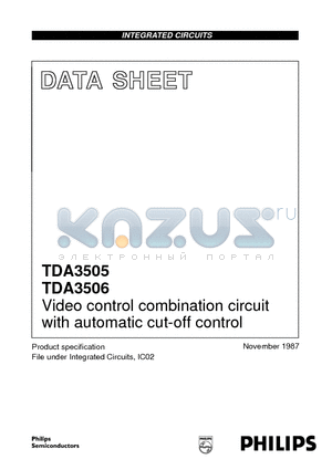TDA3505 datasheet - Video control combination circuit with automatic cut-off control