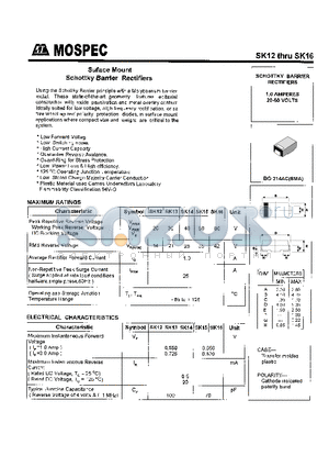 SK13 datasheet - Suface Moint Schottky Barrier Rectifiers