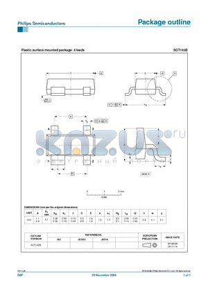 SOT143B datasheet - Plastic surface mounted package; 4 leads