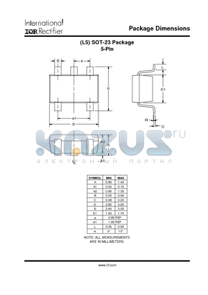 SOT23-5PIN datasheet - Package Dimensions