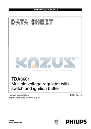 TDA3681J datasheet - Multiple voltage regulator with switch and ignition buffer