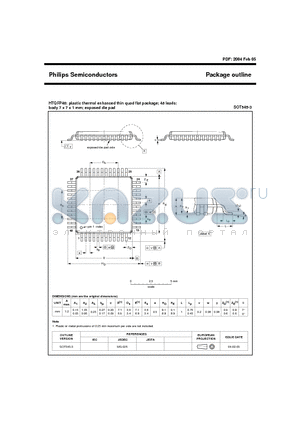 SOT545-3 datasheet - plastic thermal enganced thin quad flat package; 48 leads; body 7 x 7 x 1 mm; exposed die pad