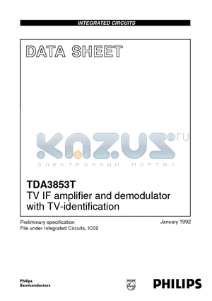 TDA3853T datasheet - TV IF amplifier and demodulator with TV-identification