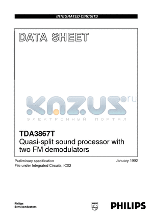 TDA3867 datasheet - Quasi-split sound processor with two FM demodulators