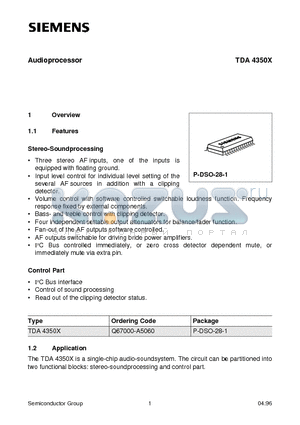 TDA4350X datasheet - Audioprocessor