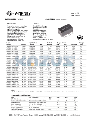 VWRBS2-D12-S15-SIP datasheet - dc-dc converter