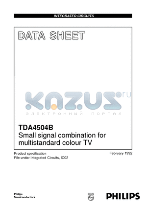 TDA4504 datasheet - Small signal combination for multistandard colour TV