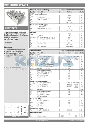 SK15DGDL12T4ET_09 datasheet - 3-phase bridge rectifier  brake chopper  3-phase bridge inverter