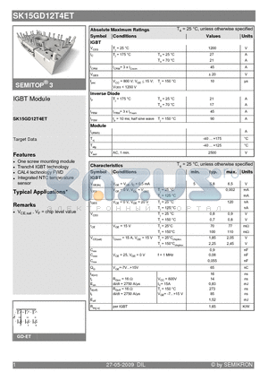 SK15GD12T4ET datasheet - IGBT Module