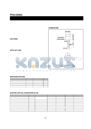 SP-101 datasheet - Photo diodes(high-sensitivity photodiode mounted)