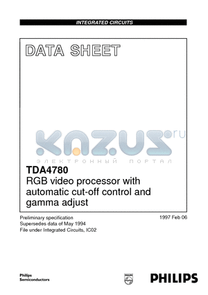 TDA4780 datasheet - RGB video processor with automatic cut-off control and gamma adjust