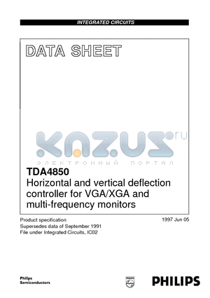 TDA4850 datasheet - Horizontal and vertical deflection controller for VGA/XGA and multi-frequency monitors