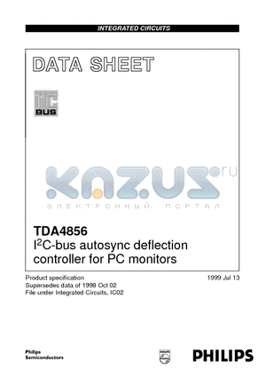 TDA4856 datasheet - I2C-bus autosync deflection controller for PC monitors