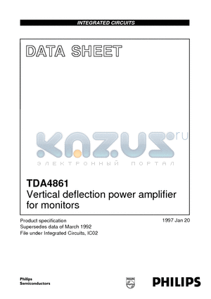 TDA4861 datasheet - Vertical deflection power amplifier for monitors
