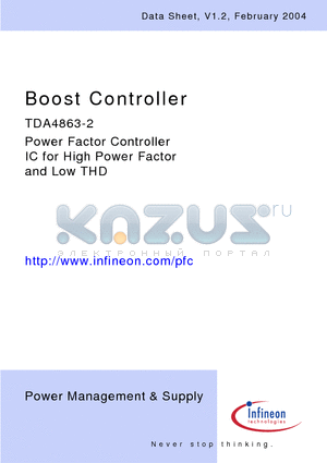 TDA4863-2G datasheet - Power Factor Controller IC for High Power Factor and Low THD
