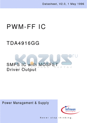 TDA4916GG datasheet - PWM-FF IC, SMPS IC with MOSFET Driver Output