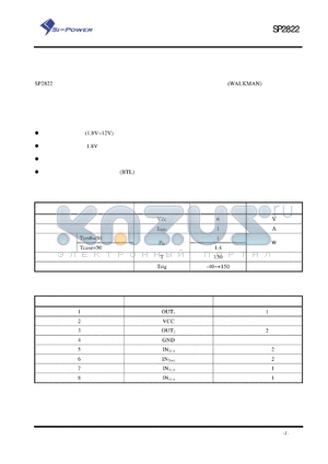SP-2822 datasheet - SP2822