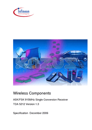 TDA5212 datasheet - ASK/FSK 915MHz Single Conversion Receiver