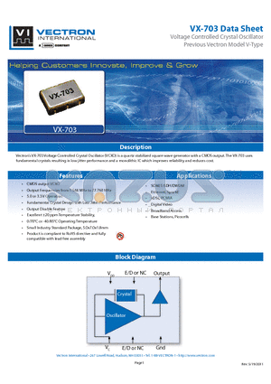 VX-7031-EAT-KEAA datasheet - Voltage Controlled Crystal Oscillator