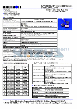 VX83 datasheet - SURFACE MOUNT VOLTAGE CONTROLLED CRYSTAL OSCILLATOR