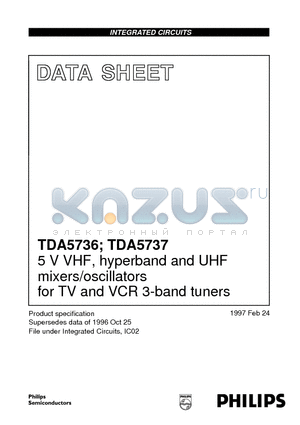 TDA5736T datasheet - 5 V VHF, hyperband and UHF mixers/oscillators for TV and VCR 3-band tuners