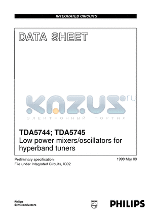 TDA5745TS datasheet - Low power mixers/oscillators for hyperband tuners